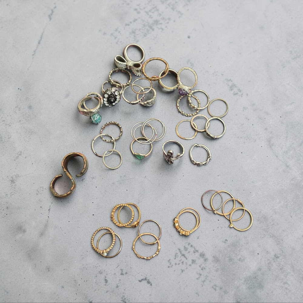 Mixed Gold And Silver Stackable Ring Set - Women … - image 4